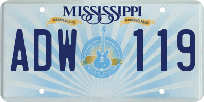 MS license plate ADW119