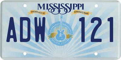 MS license plate ADW121