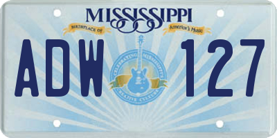 MS license plate ADW127