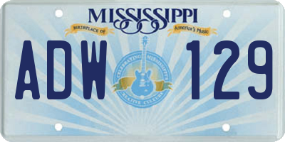 MS license plate ADW129