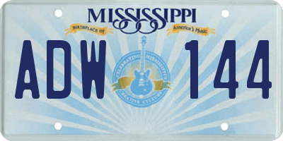 MS license plate ADW144