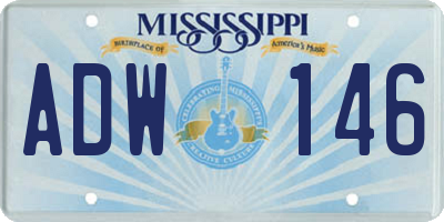 MS license plate ADW146