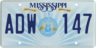 MS license plate ADW147