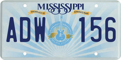 MS license plate ADW156