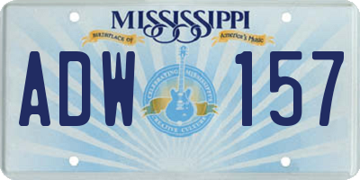 MS license plate ADW157