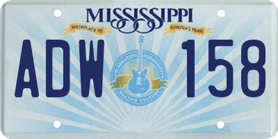 MS license plate ADW158