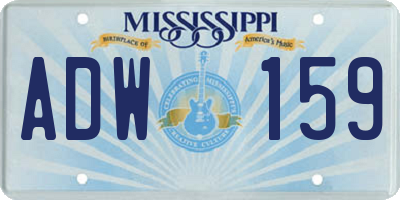 MS license plate ADW159