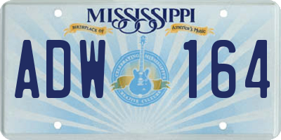 MS license plate ADW164