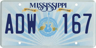 MS license plate ADW167
