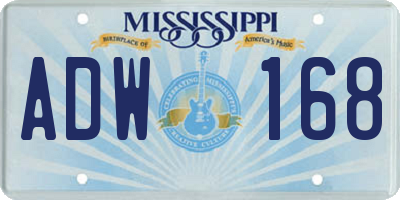 MS license plate ADW168
