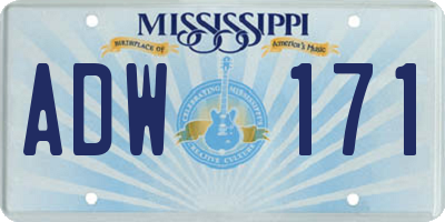 MS license plate ADW171