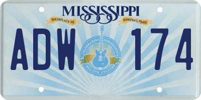 MS license plate ADW174