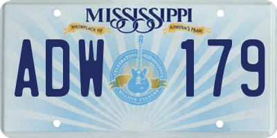 MS license plate ADW179