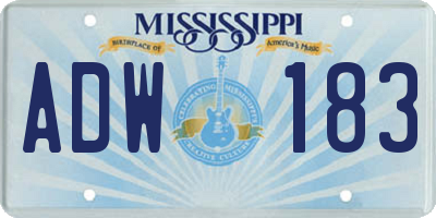 MS license plate ADW183