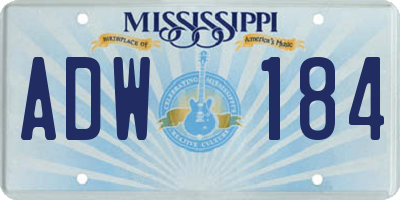 MS license plate ADW184