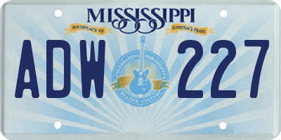 MS license plate ADW227