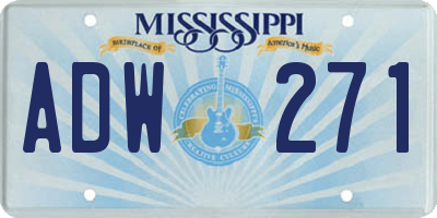 MS license plate ADW271