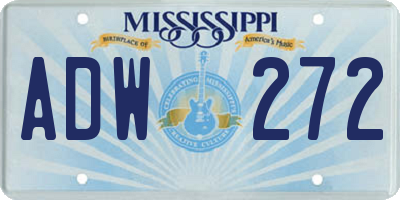 MS license plate ADW272