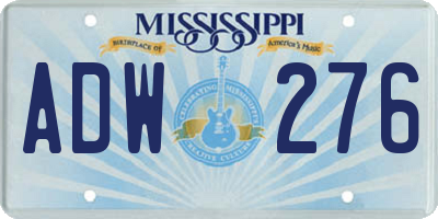 MS license plate ADW276