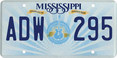 MS license plate ADW295