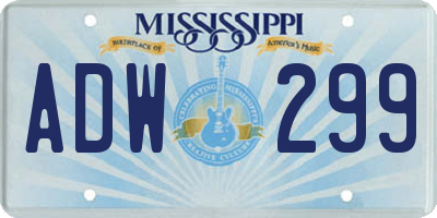 MS license plate ADW299