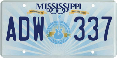 MS license plate ADW337