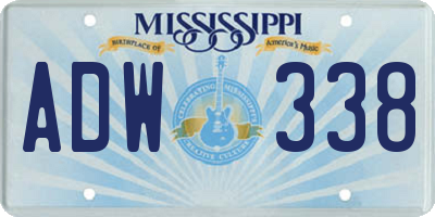 MS license plate ADW338