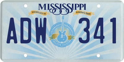 MS license plate ADW341