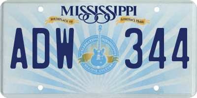 MS license plate ADW344