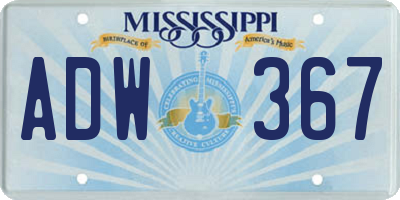MS license plate ADW367