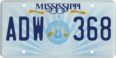 MS license plate ADW368