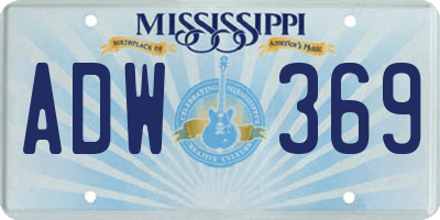 MS license plate ADW369