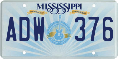 MS license plate ADW376