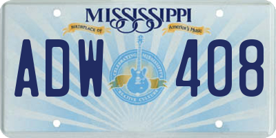 MS license plate ADW408