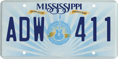 MS license plate ADW411