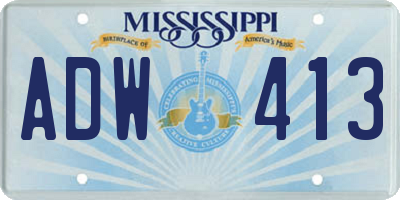 MS license plate ADW413