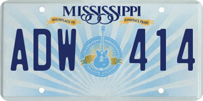 MS license plate ADW414
