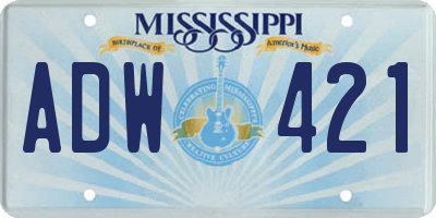 MS license plate ADW421