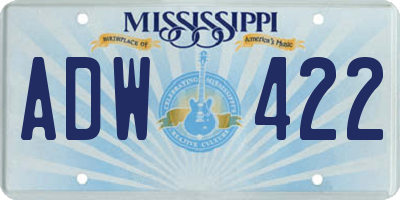MS license plate ADW422