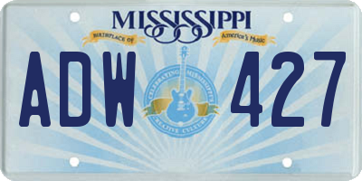 MS license plate ADW427