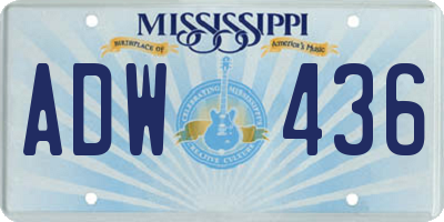 MS license plate ADW436