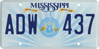 MS license plate ADW437