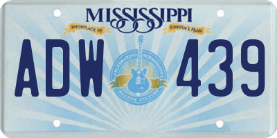 MS license plate ADW439