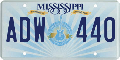 MS license plate ADW440