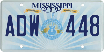 MS license plate ADW448