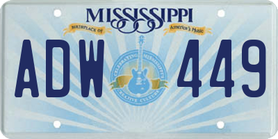 MS license plate ADW449