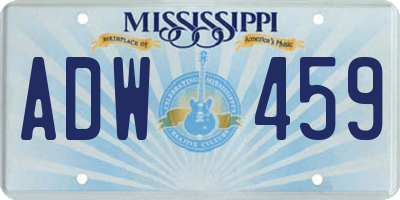 MS license plate ADW459