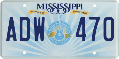 MS license plate ADW470