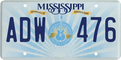 MS license plate ADW476