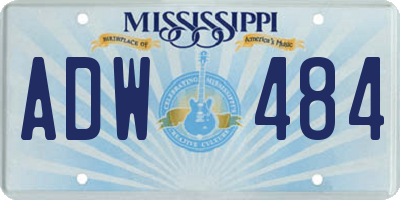 MS license plate ADW484